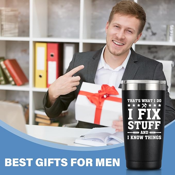 MASGALACC Funny Gag Gifts for Men - Fathers Day, Birthday Gift for Dad from Daughter Son, Him, Husband, Grandpa, Uncle, Cool Stuff for Men Christmas - 20 oz Stainless Steel Tumbler