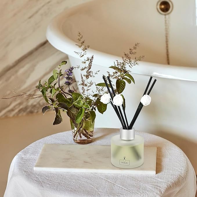 Brakula 2 Pack Reed Diffuser Set, Real Flower Scented, Home Fragrance with 14 Sticks Bathroom Decor, Reed diffusers for Home 6.76 fl oz (Real Flower) - Bloomnest