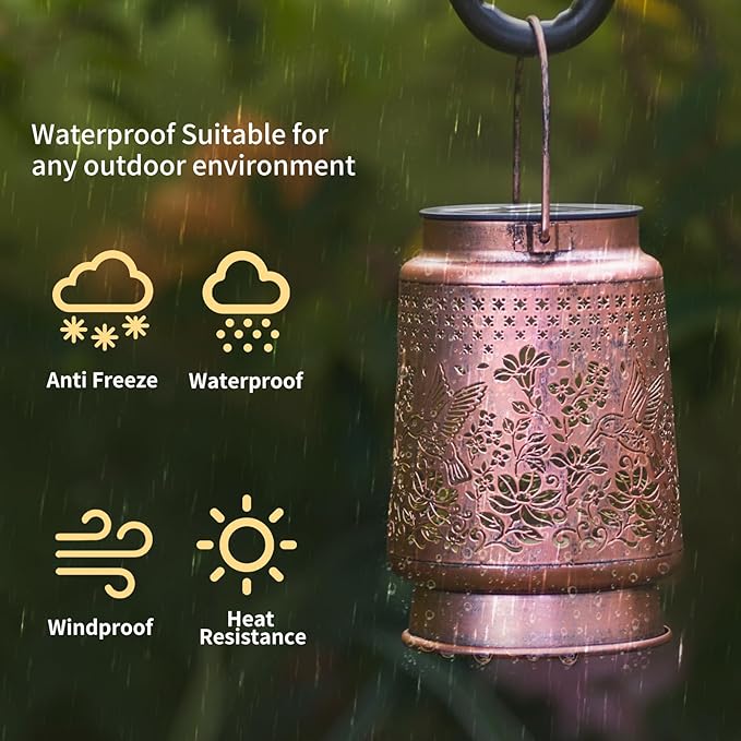 Solar Powered Hummingbird Lantern Lights for Outdoor Garden, Hummingbird Gifts, Mother Gifts, Grandma Gifts, Garden Gifts, Christmas Gifts, Gifts for Women - Bloomnest
