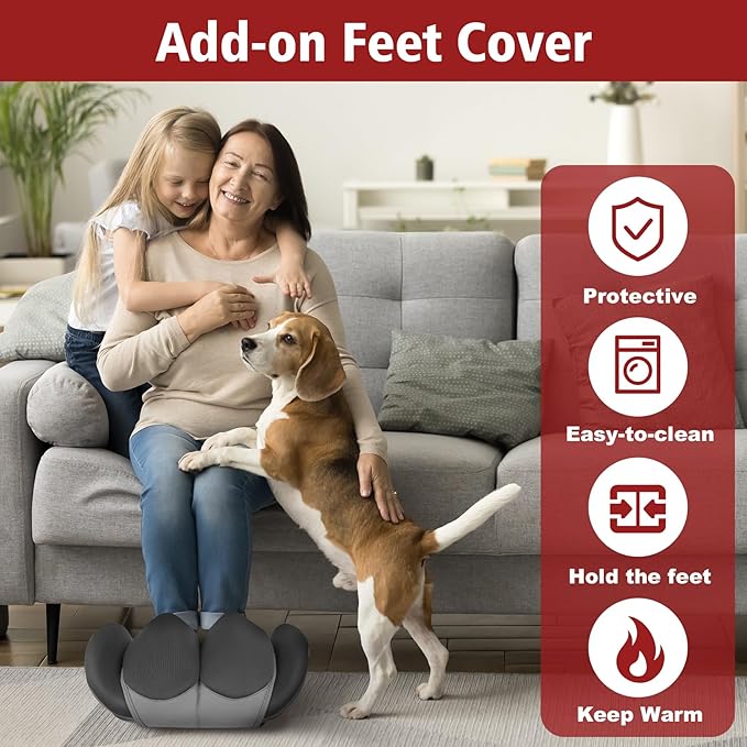 Shiatsu Foot and Calf Massager with Heat, Vibrating Massage Machine for Plantar Fasciitis, Neuropathy, Blood Circulation, Thigh Leg Muscle Tension, Deep Tissue Massager, Fathers Day Dad Gifts - Bloomnest