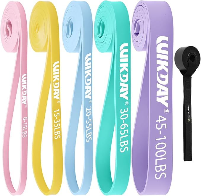 Resistance Bands, Pull Up Bands, Workout Bands for Exercise, Thick Heavy Resistance Band Set with Door Anchor, Elastic Bands for Body Stretching, Crossfit Training at Home/Gym Men & Women Women