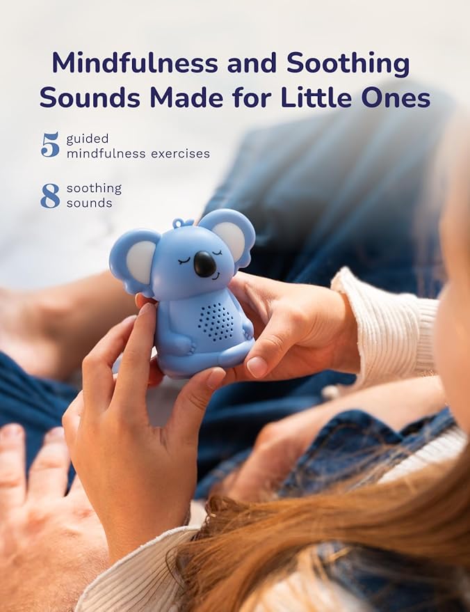 Calming Pal Koala Portable Sound Machine Baby, 5 Guided Mindfulness Rechargeable Sound Machine for Sleep Adults/Kids, 8 Soothing Sounds Mini Portable Sound Machine for Travel/Home/School - Bloomnest