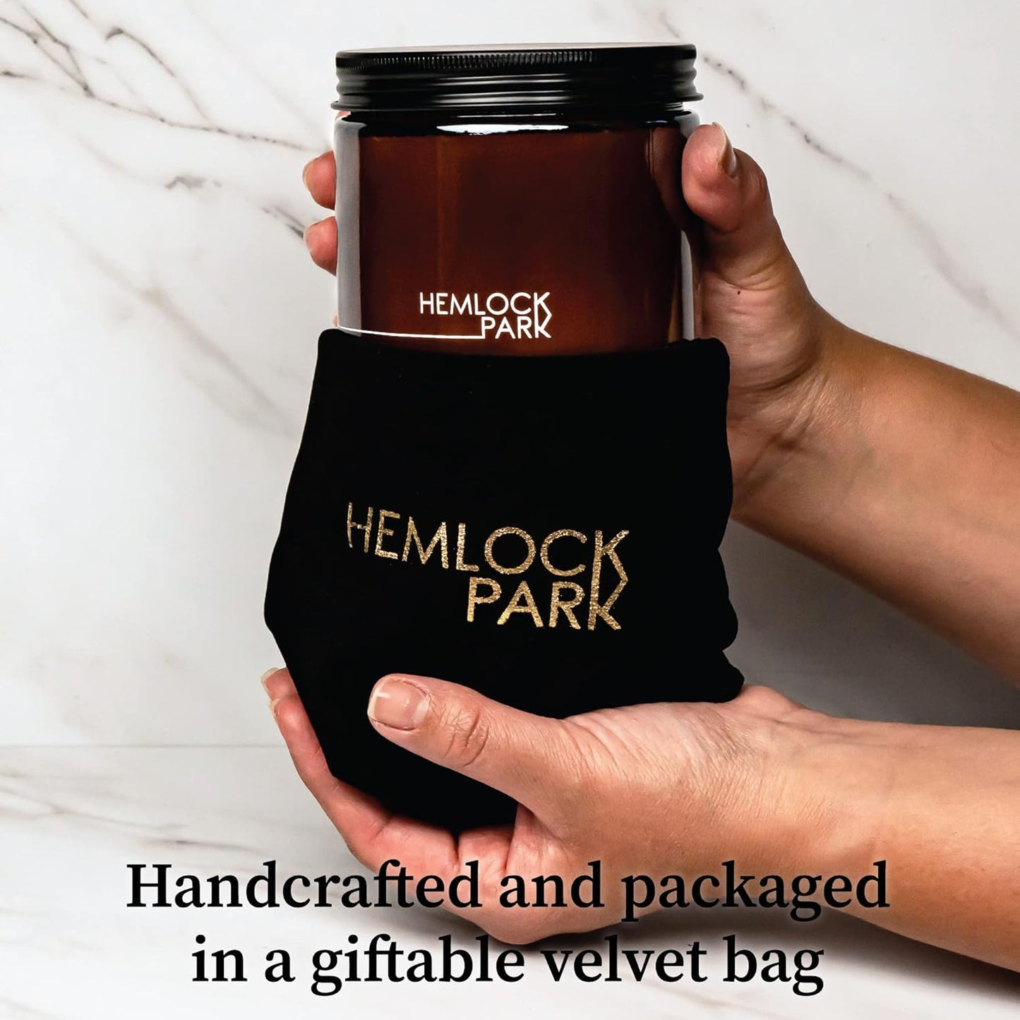 Hemlock Park Crackling Wood Wick Candle Handcrafted with Natural Coconut Wax (Large 16 oz, Palo Santo)