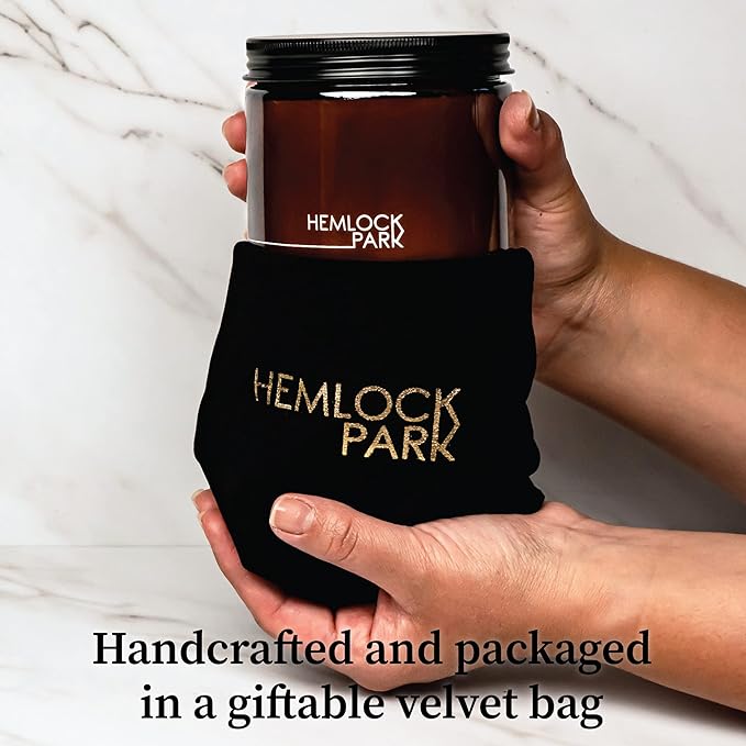 Hemlock Park Crackling Wood Wick Candle Handcrafted with Natural Coconut Wax (Large 16 oz, Foxtail Fir) - Bloomnest