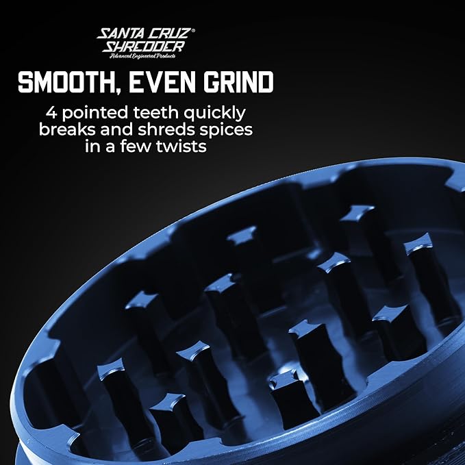 Santa Cruz Shredder Metal Spice Grinder Made in USA (Large (2.7 Inch), Blue) - Bloomnest