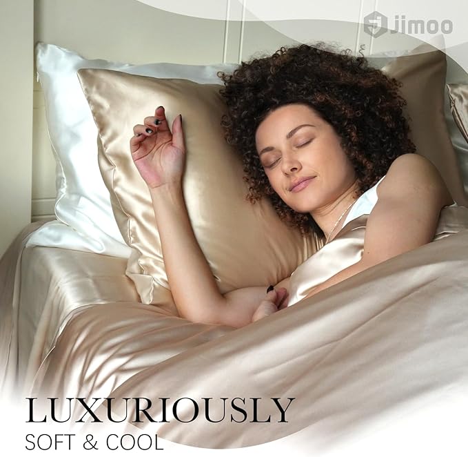 100% Mulberry Silk Pillowcase for Hair and Skin, 22 Momme Pure Natural Silk Pillow Case Both Sided with Zipper, Pillow Cover for Women Mom Men (White, Queen 20''×30'', 1 Pack) - Bloomnest