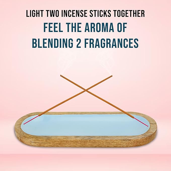 Raajsee Hand Painted Incense Holder,Wooden Incense Burner,Ash Catcher, Incense Tray 11x4x1.5 Inches, Best for Home Fragrance-Aesthetic Room Décor - Bloomnest