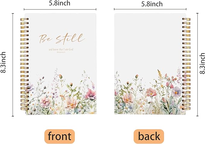 PSALM 46 Be Still and Know That I am God Christian Notebook Journal - Christian Gifts for Women, Bible Journal Notebooks for Note Taking, Bible Journaling Notebook, Spiral Notebook 5.5x8.3 - Bloomnest