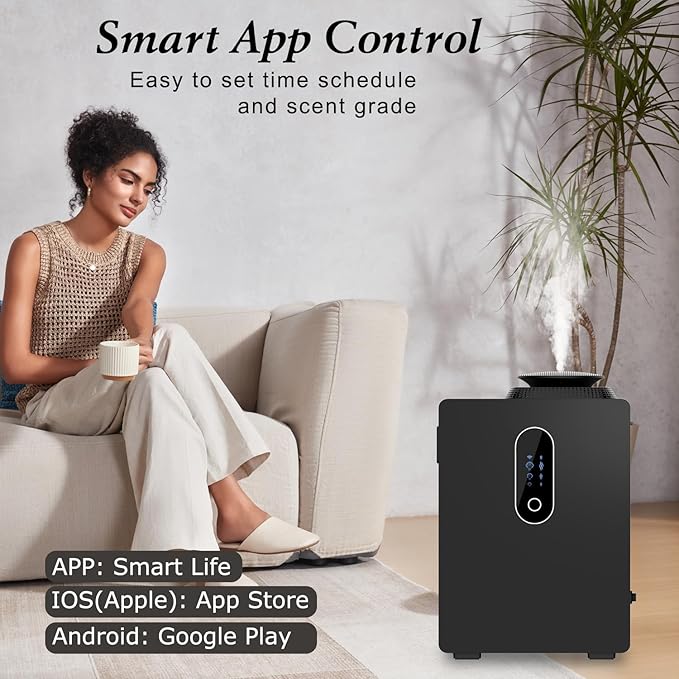 2025 Upgraded HVAC Scent Diffuser Machine, WiFi Control, Coverage 6000 Sq.Ft, Scent Air Machine for Home 1000ML, Waterless Cold Air Aromatherapy Essential Oil Hotel Scent Diffuser for Large Room - Bloomnest
