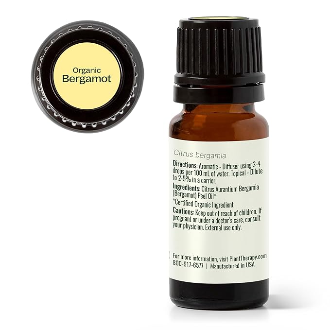 Plant Therapy Organic Bergamot Essential Oil 10 mL (1/3 oz) 100% Pure, Undiluted, Therapeutic Grade - Bloomnest