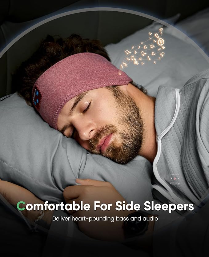 Perytong Sleep Headphones Bluetooth 5.2 Headband, Sports Wireless Earphones Music Sleeping Eye Mask Earbuds with HD Stereo Speaker for Mom Dad Women Men Teen Running Cool Gadgets Unique Gifts - Bloomnest