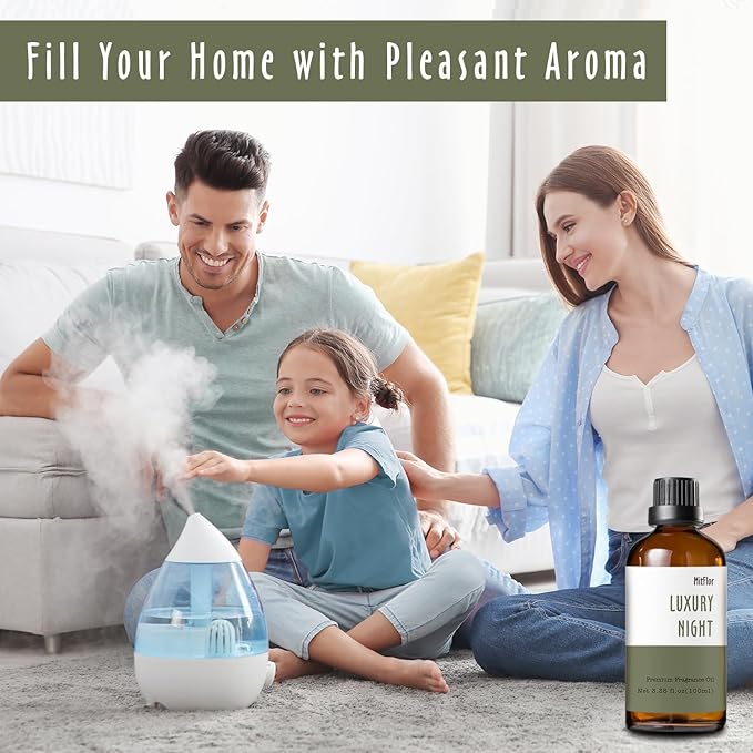 Luxury Night Fragrance Oil, MitFlor Hotel Diffuser Scent Essential Oil, 3.38 OZ/100ML, Inspired by Marriott Hotel, Large Size Premium Fragrance Oil for Soap & Candle Making MitFlor