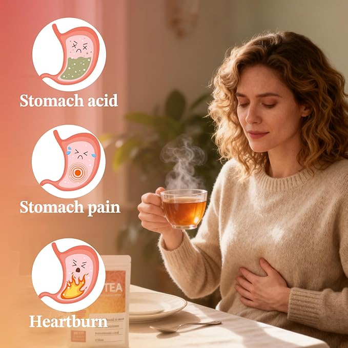 LEAFROOT GERD Symptoms Relief Herbal Tea for Men & Women, Natural Acid Reflux Raft Gourmet, Heartburn Aid Digestive, Licorice Root, Chamomile, Fennel and Rosemary Ease Gut Stomach Soothe Blend Teabag - Bloomnest