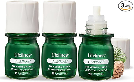ClickWick Essential Oil Blends for Lifelines Diffusers, 3-Pack Walk in The Woods Set - Essential Oil Blend Refill for Candle, Plant & Shower Aromatherapy Diffuser - Fragrance for Diffusers - Bloomnest