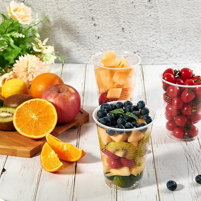 Lilymicky 450 Pack 12 oz Clear Plastic Cups, Cold Disposable Plastic Drinking Cups for Parties, Picnic, BBQ, Travel, and Events - Bloomnest