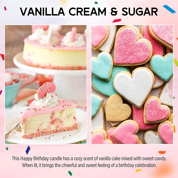 Birthday Candles Gifts for Women, Birthday Gifts for Women Men, 9 oz Happy Birthday Candle with Vanilla Birthday Cake Scent, Women Friendship Ideas - Bloomnest