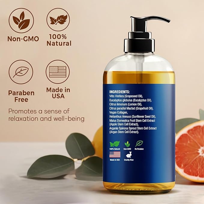 Anti-Cellulite Massage Oil for Massage Therapy 8 fl oz - Refreshing and Relaxing - Natural Oils with Vegan Collagen and Stem Cells - for Men and Women - Nexon Botanics - Bloomnest