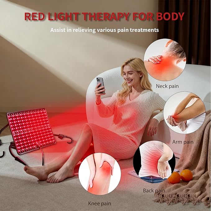 PEEKO Red Light Therapy for Body, Infrared Light Therapy Panel Lamp for Sauna Tent, 660nm and 850nm Near Infrared LED Red Lights Therapy Device at Home for Face and Body