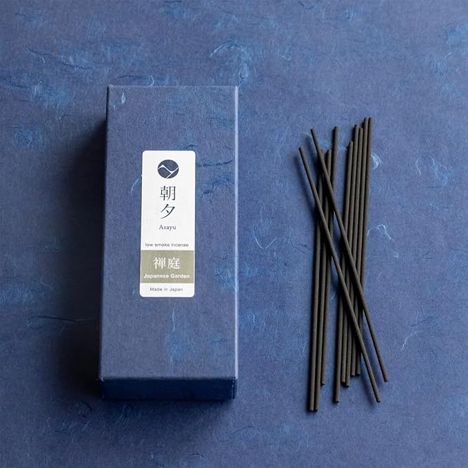 Asayu Japan Low Smoke Incense Gift Set with Incense Holder and Brass Stand, Japanese Garden Incense Sticks with Zen Holder - Bloomnest
