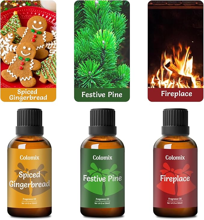 Christmas Fragrance Oils Set, 30ml x 3, Fragrance Oil for Diffuser, Candle Making, Soap Scents | Mother's Day Oil Gift Set, Essential Oils Diffuser Scents - Bloomnest