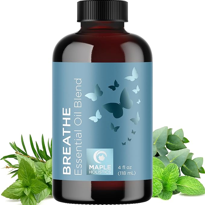 Breathe Essential Oil for Diffuser - Invigorating and Refreshing Breathe Essential Oil Blend with Eucalyptus Peppermint Tea Tree and Mint for Diffusers for Home and Shower Aromatherapy (4 Fl Oz) - Bloomnest