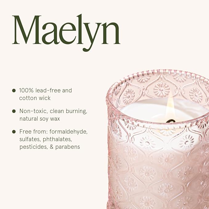 LA JOLIE MUSE Santal Rose Scented Candle – Saffron, Rose & Leather | 6 oz Natural Soy Wax | 40 Hours Clean Burn | Gift-Ready for Hosts & Gatherings | Elegant Home Decor - Bloomnest