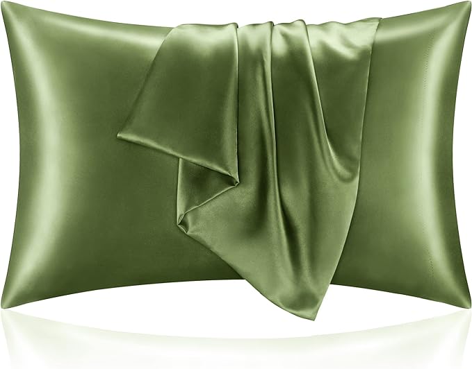 BEDELITE Satin Pillowcase for Hair and Skin, Super Soft and Cooling Similar to Silk Pillow Cases 2 Pack with Envelope Closure, Gift for Women Men(20"x40" King Size, Cedar Green) - Bloomnest