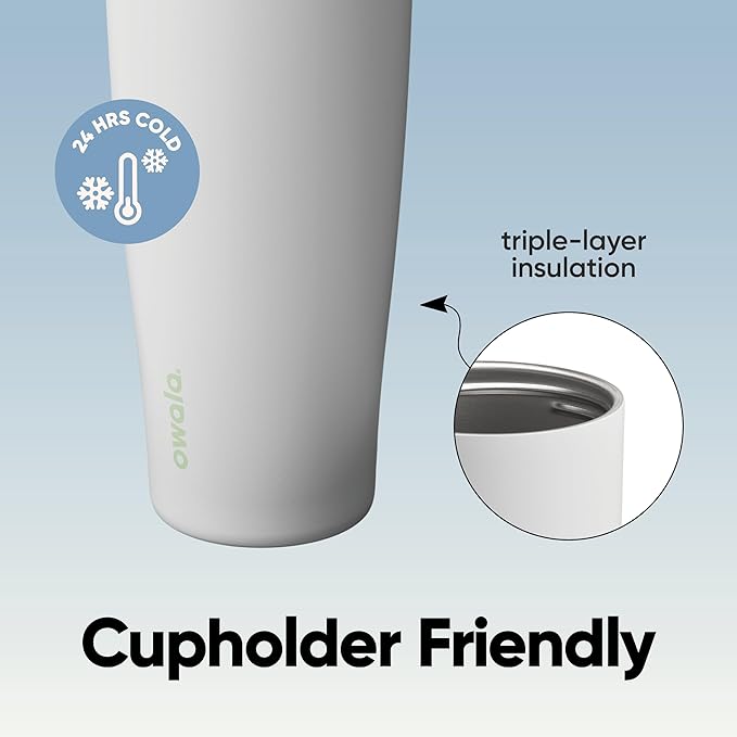 Owala FreeSip Sway Insulated Stainless Steel Water Bottle with Two-Way Spout, Built-In Straw and Bucket Handle, Made for Travel, School, and Sports, 40oz, BPA Free, Leak Proof, Iced Breeze Owala