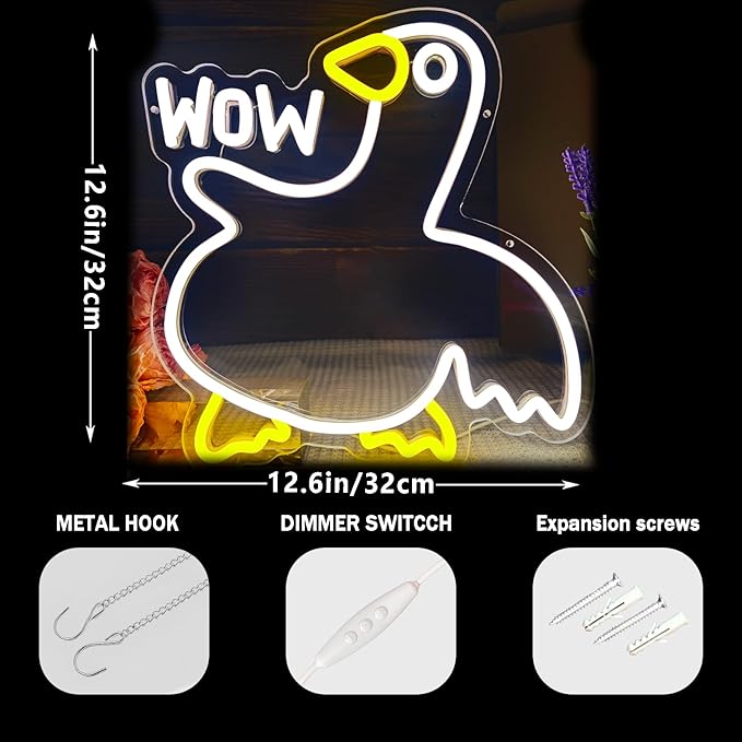 Silly Goose Neon Sign Dimmable Goose Neon Sign for Wall Decor goose Led Light Up Sign for Bedroom Kids Room Holiday Party Christmas Decorations - Bloomnest