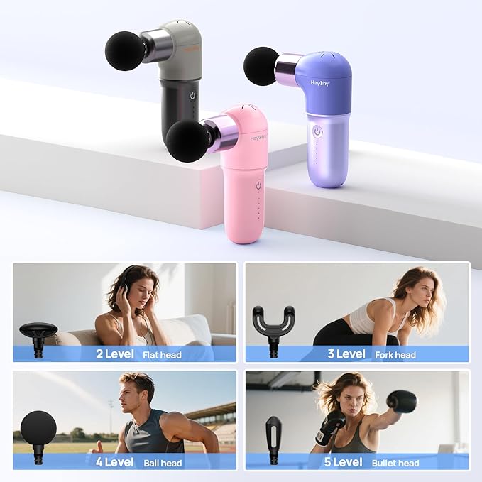Super Mini Massage Gun, Deep Tissues Percussion Muscle Massager, Compact Sports Travel Massage Gun, Portable Massager Gun for Gifts for her him, Black - Bloomnest