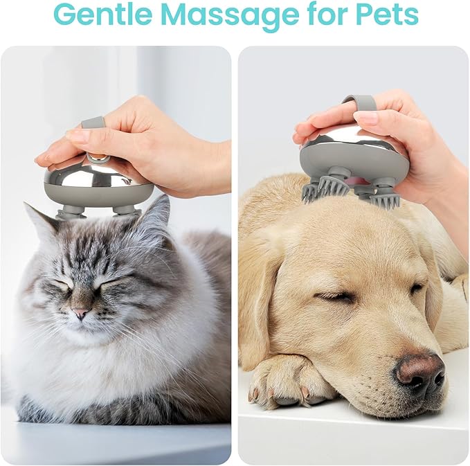 Rechargeable Electric Scalp Massager & Face Massage, IPX7 Waterproof Anti-Tangle Head Massager with 8 Claws, 3 Speeds & 2 Modes, USB-C, Deep Relaxation for Stress Relief, Self-Care & Pet Grooming Melonsun