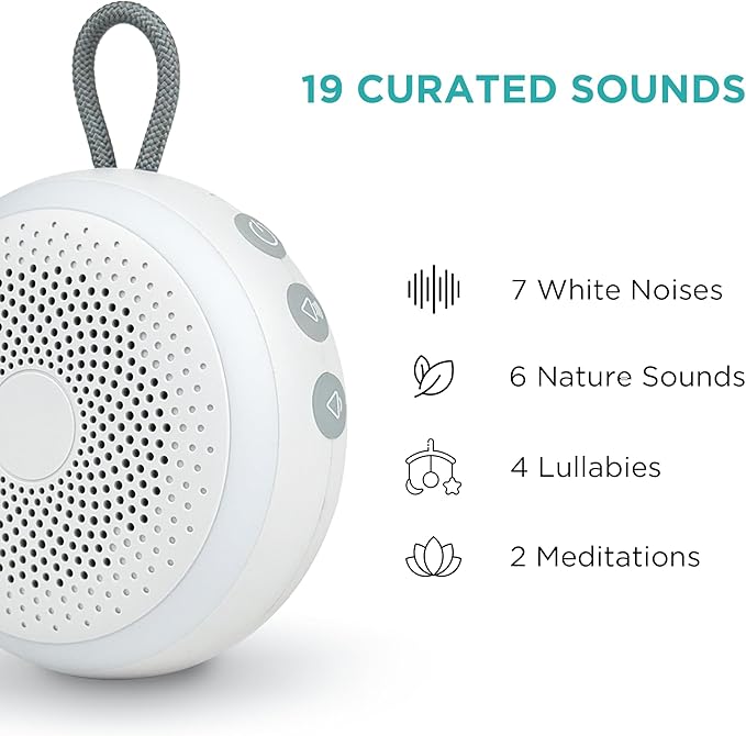 LittleHippo White Noise Machine | Portable Sound Machine for Babies, Kids, Adults | Sleep Soother | 19 Soothing Sounds | Long Battery Life | Travel, Registry, Baby Shower, Gift - Bloomnest