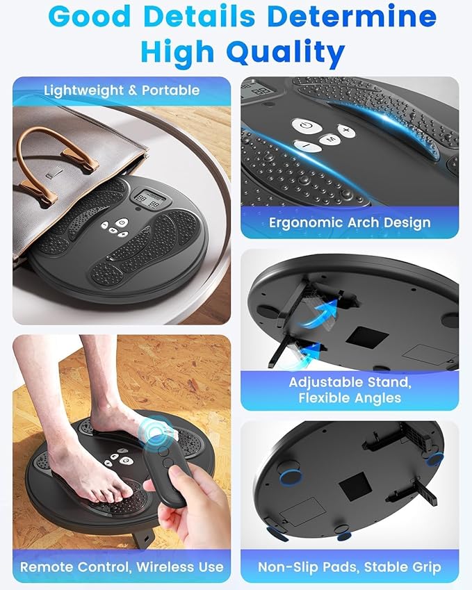 EMS Foot Massager for Neuropathy Foot Massager for Circulation and Pain Relief with TENS Unit Muscle Stimulator for Feet Body, Rechargeable Feet Massager,Health Expert Electronic Stimulator - Bloomnest