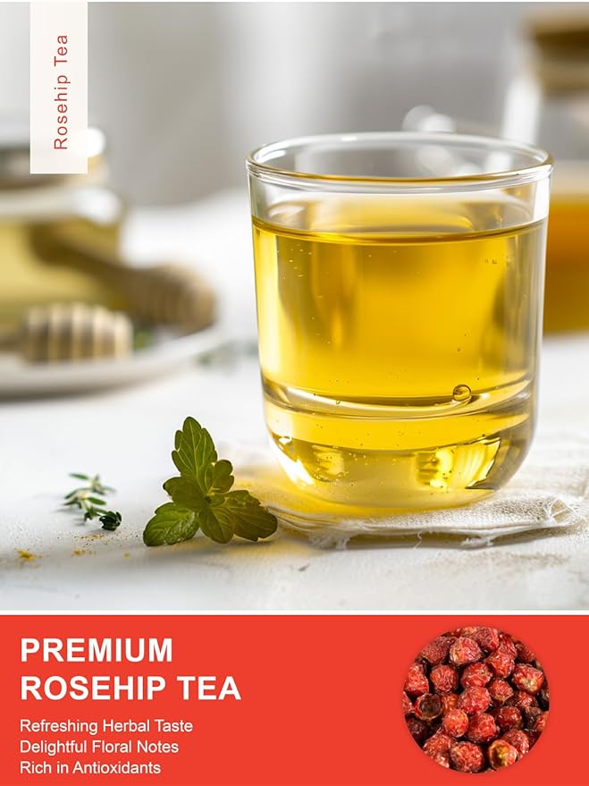 TeeLux Rose Hips Tea Bags, Premium Rosehip Herbal Tea, Fruity Flavor and Aroma, Caffeine-free, 100 Count - Bloomnest