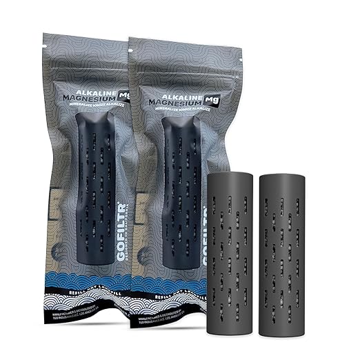 GOFILTR Magnesium Alkaline Water Infuser (2 Pack) 9.5 pH + Electrolytes for Any Water Bottle/Small Pitcher, 750 Refills / 3 Months, 2 Ionized Mineral Water Infusers - Bloomnest