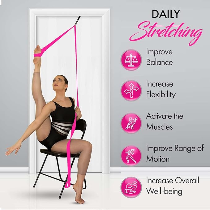 Stretching Strap With Door Anchor - Stretching Equipment to Improve Legs Flexibility - Splits Trainer For Home Ideal In Ballet, Dance, Cheerleading, Taekwondo, Yoga, Pole Dancing & Gymnastics - Bloomnest