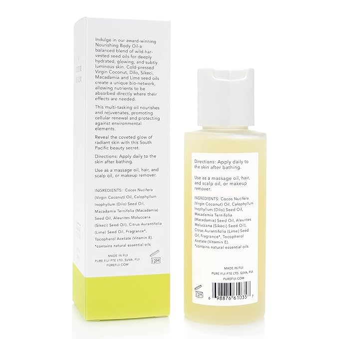 PURE FIJI Travel Size Nourishing Exotic Coconut Oil, Coconut Lime Blossom (3oz/90ml)