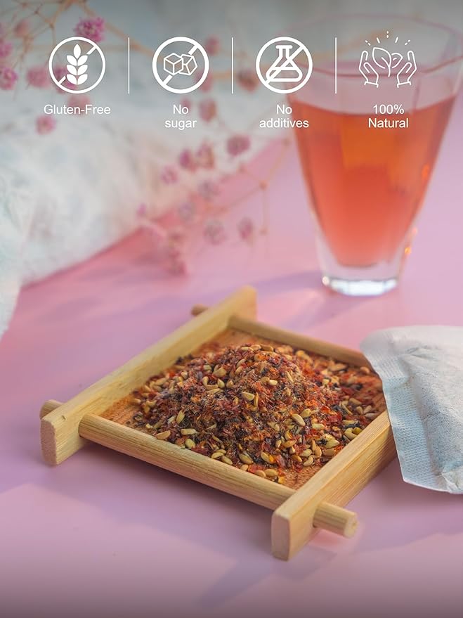 TeeLux Rosehip & Hibiscus Tea Bags, 2.5g/bag, Slight Tart Taste & Fruity Flavor, Caffeine Free, 60 Count - Bloomnest