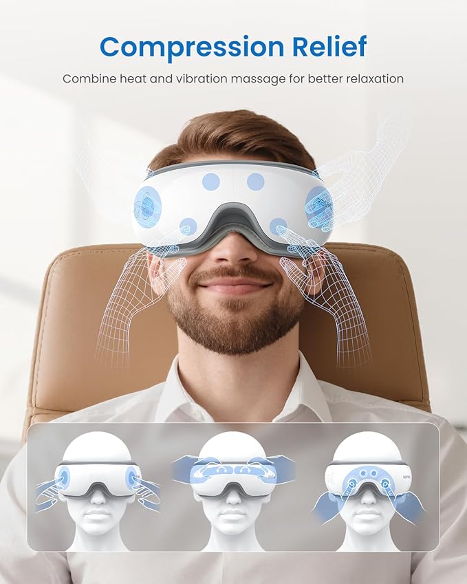 RENPHO Eyeris 1 Eye Massager with Heat, Christmas Birthday Gifts for Women Men Mom Dad Her Him, FSA Eligible HSA Eye Mask for Migraine, Smart Sleep Mask for Dry Eyes Relax, Reduce Strain - Bloomnest