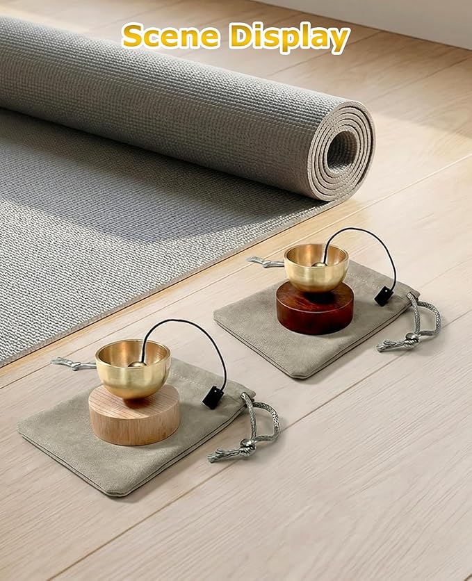 2PCS Mini Singing Bowl Set, Sound Bowls Meditation Set for Healing Relaxation, Mindfulness, Chakra Healing, Stress Relief, Self-regulation, Gifts for Women and Men - Bloomnest