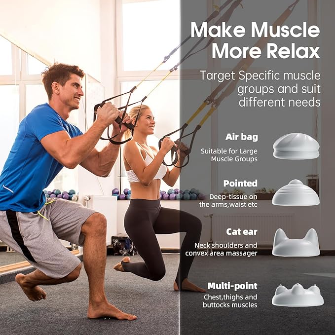 AERLANG Massage Gun Deep Tissue Massager with Heat and Cold Percussion Massage Gun Electric Mini Hand held Massager 5 Speed & 5 Massage Heads Messager Gun - Bloomnest
