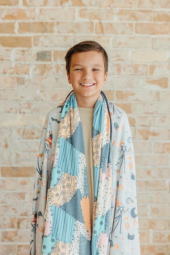 Copper Pearl Jumbo Premium Knit 3 Layer Stretchy Throw Blanket 'Nightmare Before Christmas' - Bloomnest
