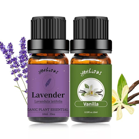yethious Vanilla Essential Oil for Diffuser Organic Vanilla Lavender Essential Oil Set Lavender Oil 100% Pure Aromatherapy Oils - 2pcs X 10ml - Bloomnest