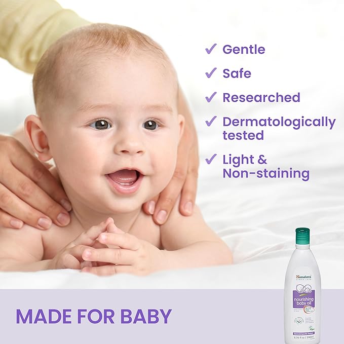 Himalaya Nourishing Baby Oil, Light & Non-Greasy for a Soothing Massage or Baby Bath, 6.76 oz, 2 Pack - Bloomnest