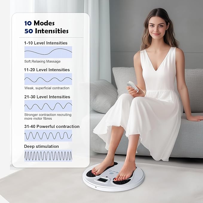Electronic Muscle Stimulator (Model: AST-300W),EMS Foot Massager for Neuropathy, TENS & EMS Foot Circulation Stimulator (Big) - Bloomnest