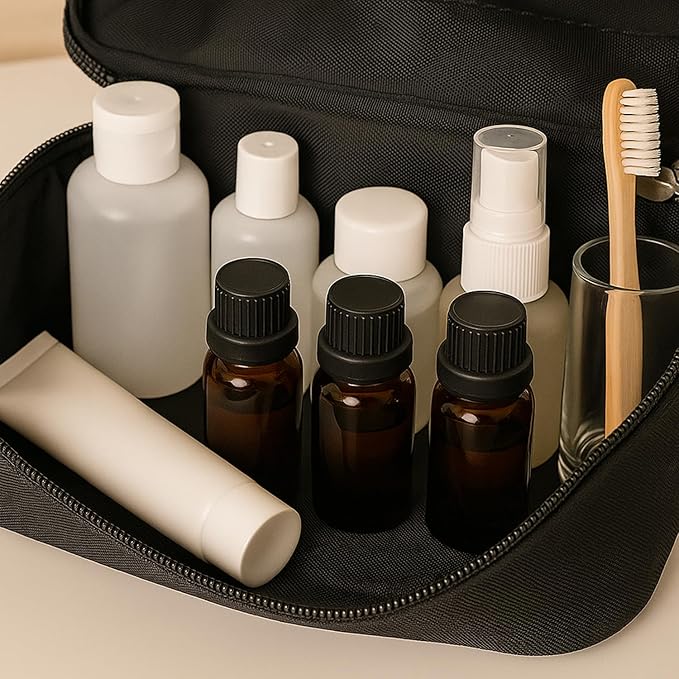 10Packs 10ml Amber Glass Essential Oil Bottles Refillable Dropper Vials with Black Caps and Orifice Reducer Empty Sample Containers for Essential Oils, Perfume, Aromatherapy, DIY Crafts