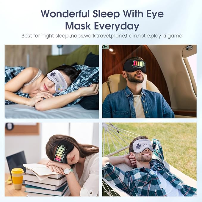 2 Pcs Sleep Mask for Kids Boys, Silk Eye Covers for Sleeping, Adjustable Strap & Light Blocking Design, Adult Children's Bedtime Blindfold for Travel and Home Use with Gift Box - Bloomnest