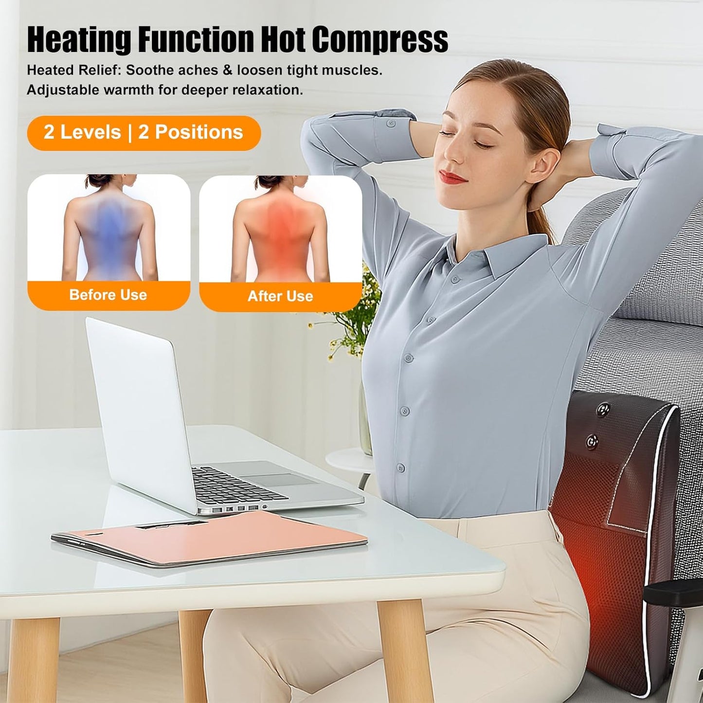 Shiatsu Neck and Back Massager with Heat,Neck Massager for Pain Relief deep Tissue,3D Kneading Massage Pillow for Back,Shoulder,Leg,Gifts for Mom,Dad,Women (Black)