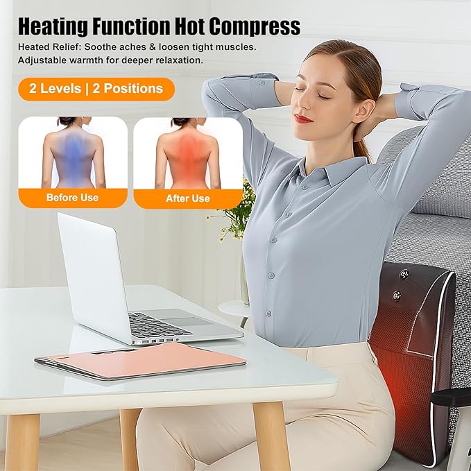 Shiatsu Neck and Back Massager with Heat,Neck Massager for Pain Relief deep Tissue,3D Kneading Massage Pillow for Back,Shoulder,Leg,Gifts for Mom,Dad,Women (Black) - Bloomnest