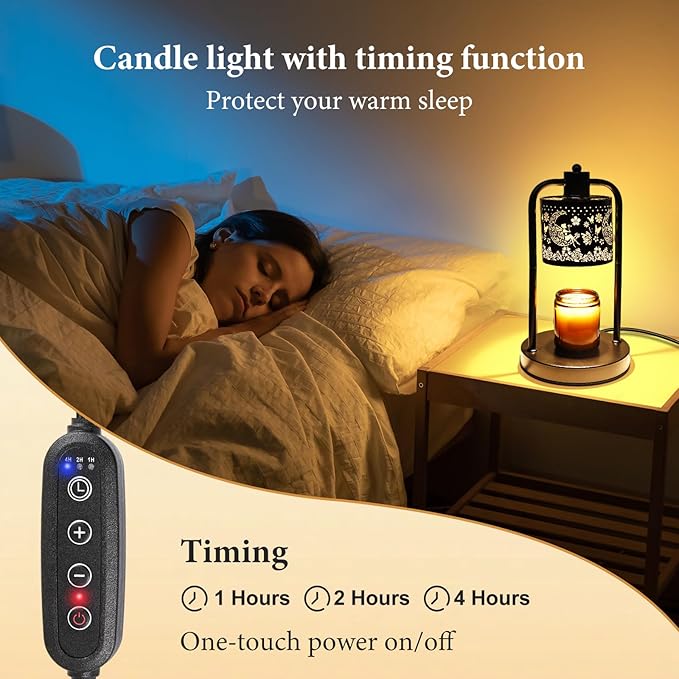 Candle Warmer Lamp Wax Light, Wax Melt Warming Lamps for Jar Candles with Timer Dimmable for Birthday, Room, New House, Bedroom, Vintage Home Decor - Bloomnest